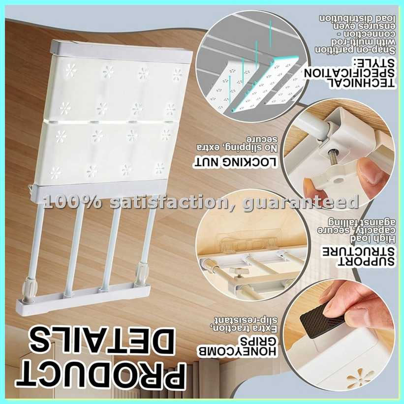 4 Pcs Closet Tension Shelf Rod - Locker Storage Metal review and price