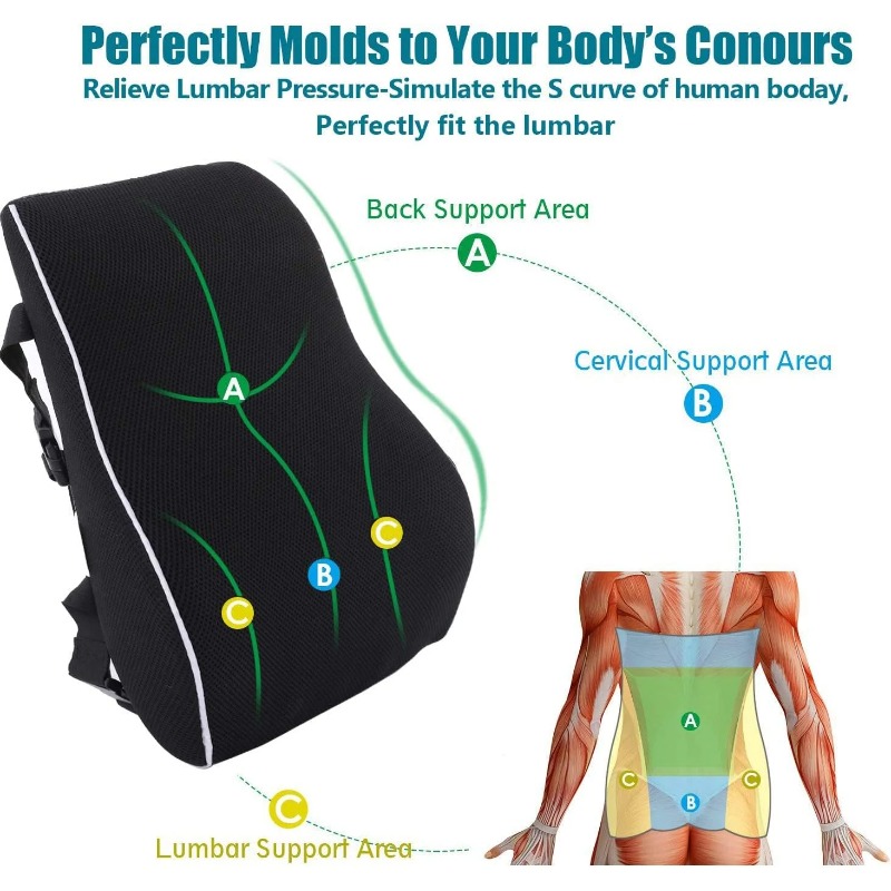 Memory Foam Lumbar Support Cus - Office Furniture Heaven review and price